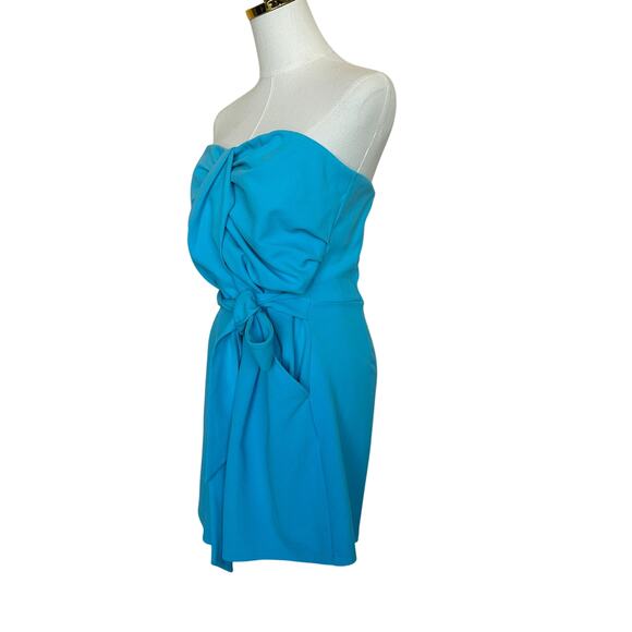 Great Jones Blue Strapless Romper LARGE Turquoise Vacation Resort Designer $260 - Picture 9 of 11